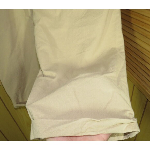 Emily Daniels Beige Crinkle Cotton Pull On Capri Pants With Pockets Plus Size 2X - Picture 6 of 9